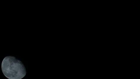 Closeup of Dark Clouds Moving In Front Of A Full Moon. Telephoto Lens, Real Time Stock Footage 143316347