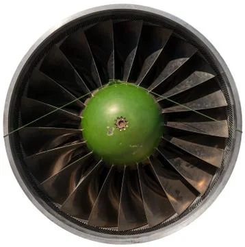 Closeup of a dark jet engine Stock Photos