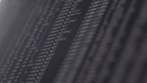 Closeup on Data Coding on a Computer Screen Video stock 208785023