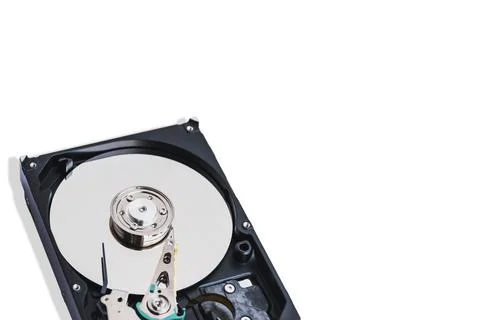 Closeup data recording media in 3.5-inch computer hard disk isolated on whi.. 写真素材