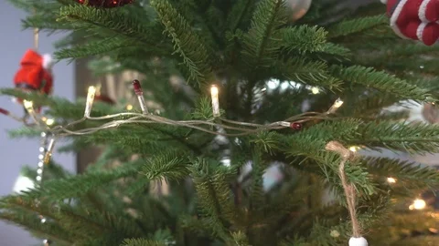 Closeup of  decorated Christmas tree Stock Footage 100661717