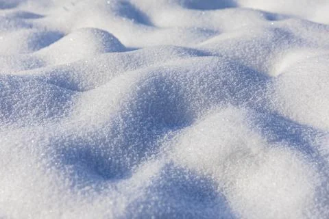 Closeup of deep clean fresh snow, cold winter concept Stock Photos