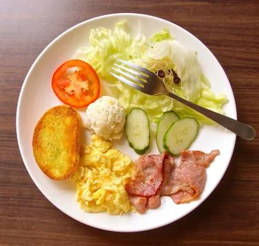 The closeup of delicious breakfast Foto stock