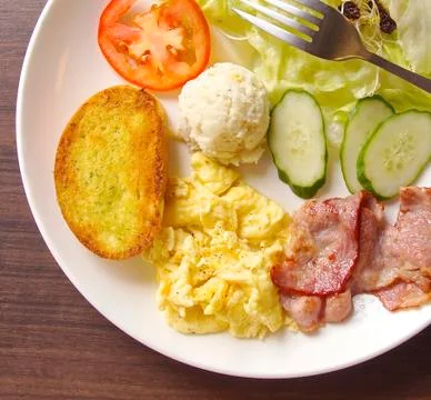 The closeup of delicious breakfast Stock Photos