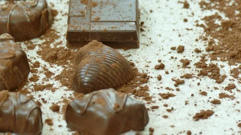 Closeup of dessert chocolates Stock Footage 93713277