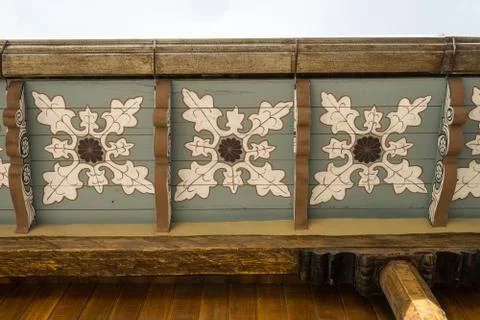 Closeup detail of decorated ceiling Stock Photos