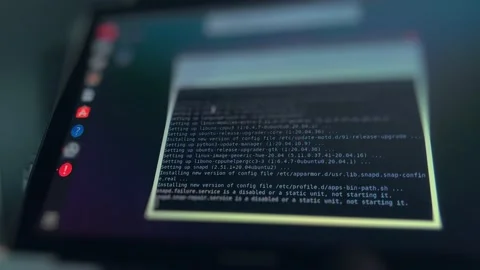 Closeup Detail Installing Linux on Laptop Stock Footage 162621120
