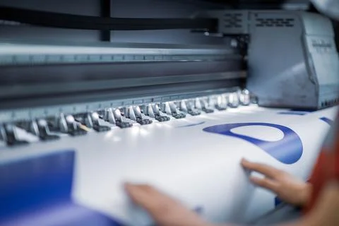 Closeup detail view of a plotter printer Foto stock