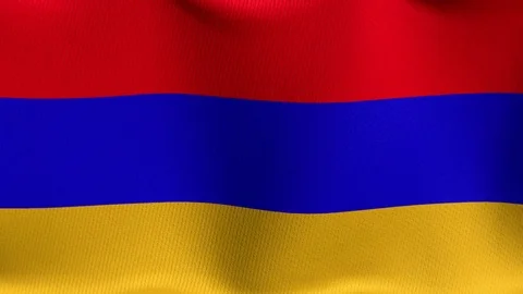 Closeup detailed and loopable waving flag of Armenia Stock Footage 84987738