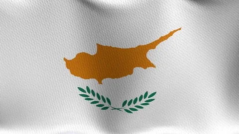 Closeup detailed and loopable waving flag of Cyprus Stock Footage 84987836
