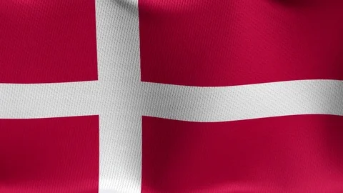 Closeup detailed and loopable waving flag of Denmark 스톡 동영상 84987865