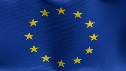 Closeup detailed and loopable waving flag of the European Union Stock Footage 84987893