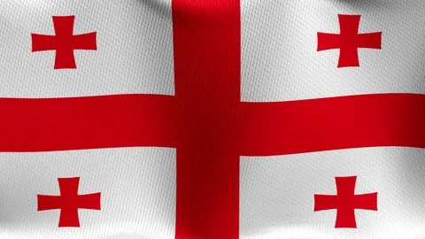 Closeup detailed and loopable waving flag of Georgia Stock-Footage 84987945
