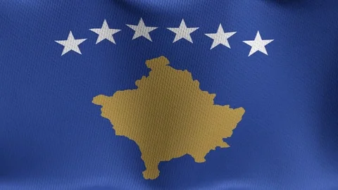 Closeup detailed and loopable waving flag of Kosovo 스톡 동영상 84988069