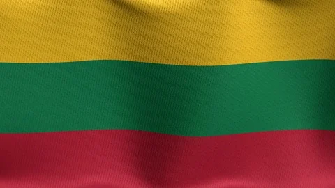 Closeup detailed and loopable waving flag of Lithuania Stock Footage 84988119