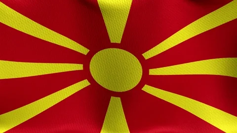 Closeup detailed and loopable waving flag of Macedonia 스톡 동영상 84988144