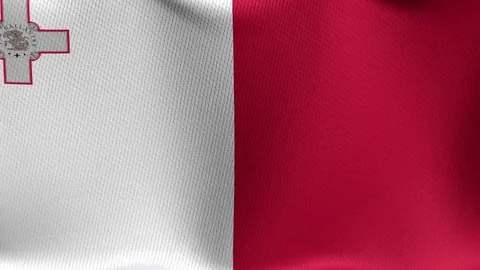 Closeup detailed and loopable waving flag of Malta Stock Footage 84988146