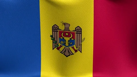 Closeup detailed and loopable waving flag of Moldova Stock-Footage 84988174
