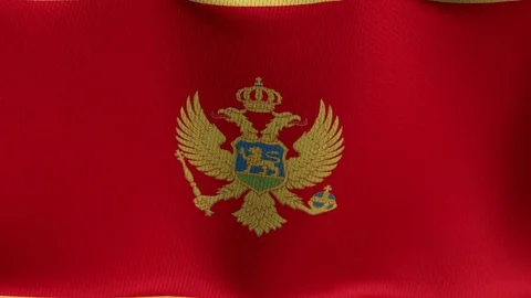 Closeup detailed and loopable waving flag of Montenegro Stock-Footage 84988206
