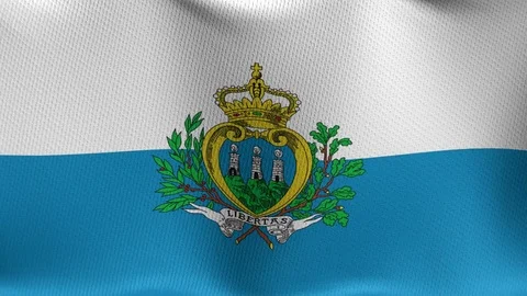 Closeup detailed and loopable waving flag of San Marino Stock-Footage 84988324