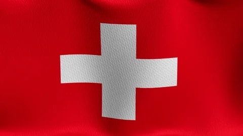 Closeup detailed and loopable waving flag of Switzerland Stock Footage 84988399
