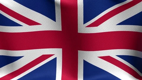 Closeup detailed and loopable waving flag of United Kingdom Stock Footage 84988473