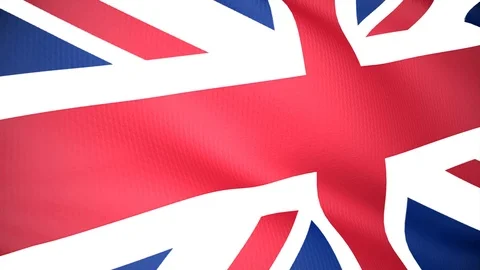 Closeup detailed and loopable waving flag of United Kingdom Stock Footage 85593645