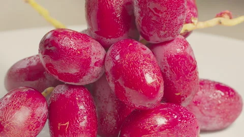 Closeup detailed shot of dates fruit on white background. Stock Footage 312309458