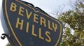 Closeup Details Beverly Hills Street Sign Famous Landmark Roadsign Signboard LA HD Footage