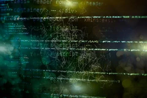 Closeup developing programming and coding technologies. Developer working on Stock Photos