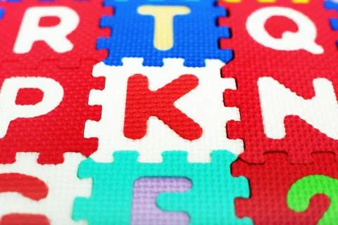 Closeup of different alphabets blocks Stock Photos