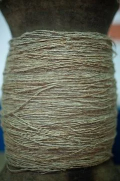 Closeup of different colored yarn spools spool Stock Photos