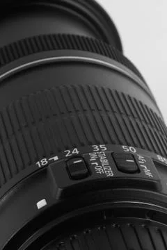 Closeup of a digital camera lens Stock Photos