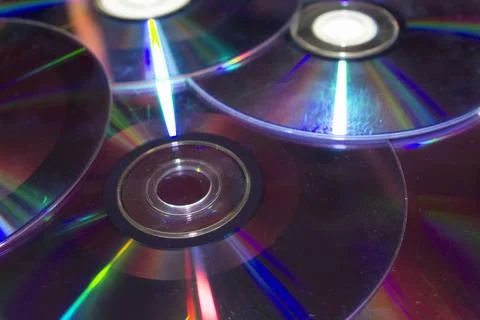 Closeup of digital disc media background Stockfoto's