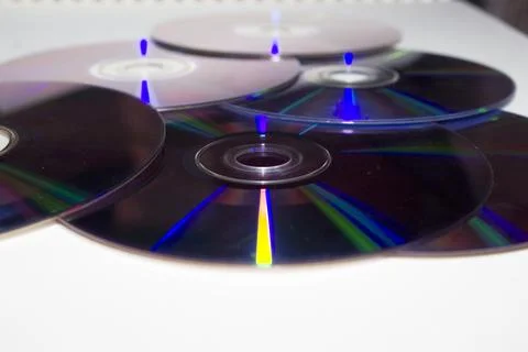 Closeup of digital disc media background Stockfoto's