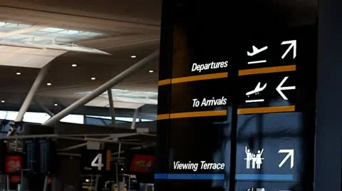 Closeup on Direction at the Airport Stock Footage 10901839