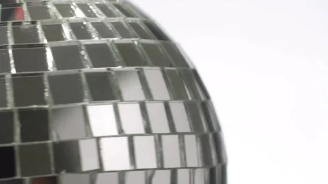 Closeup of Disco ball with white background. Nightclub equipment. Lighting .. Stock Footage 265760718