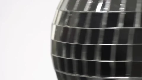 Closeup of Disco ball with white background. Nightclub equipment. Lighting .. Stock Footage 265761475