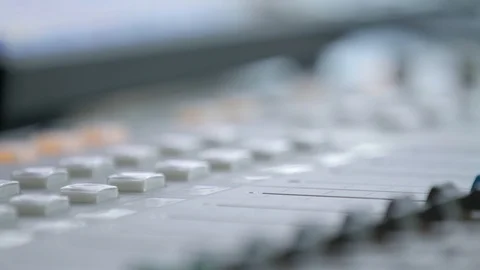 Closeup of DJ turning the volume up and pushing two buttons Stock Footage 85504080