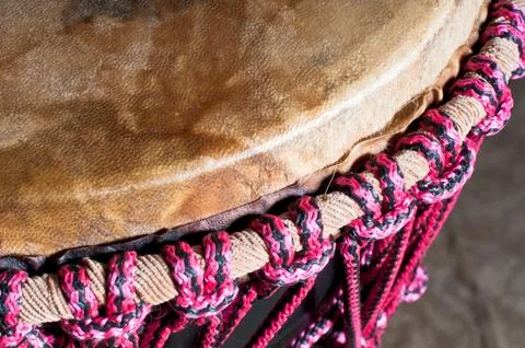 Closeup djembe head Stock Photos