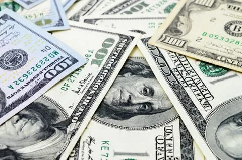 Closeup Dollar banknotes. Dollar money. Stock Photos