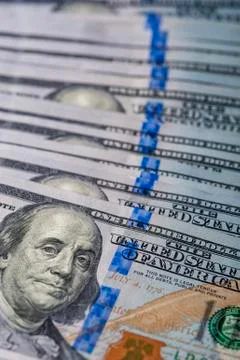 Closeup of dollar bills Stock Photos