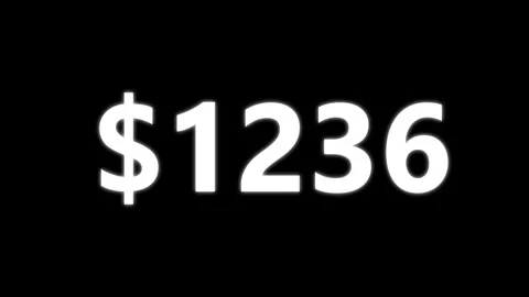 Closeup of dollar sign with glowing white numbers fifty-three thirty-four o.. Stock Footage 326666022
