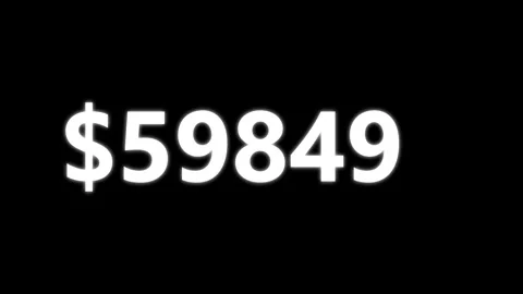 Closeup dollar sign with large white numbers on black background Video stock 326667259