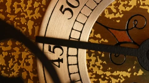 A closeup dolly shot of the second hand on a grandfather clock Video stock 56984187