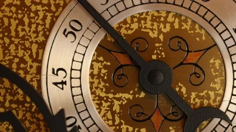 Closeup dolly shot of the second hand on a grandfather clock Stock Footage 56985162