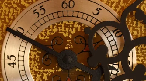 Closeup dolly shot of the second hand on grandfather clock Stock Footage 56991845