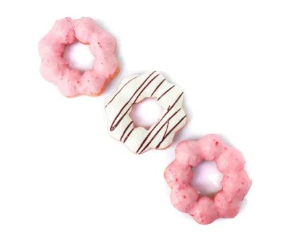 Closeup donuts on white background Foto stock