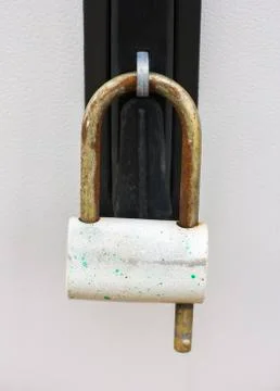 Closeup  door with lock Stock Photos