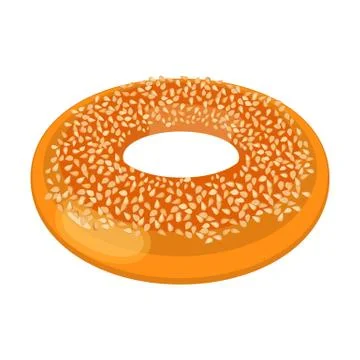 Closeup of doughnut covered with small nuts isolated illustration 스톡 일러스트